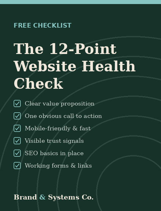 The 12-Point Website Health Check checklist cover